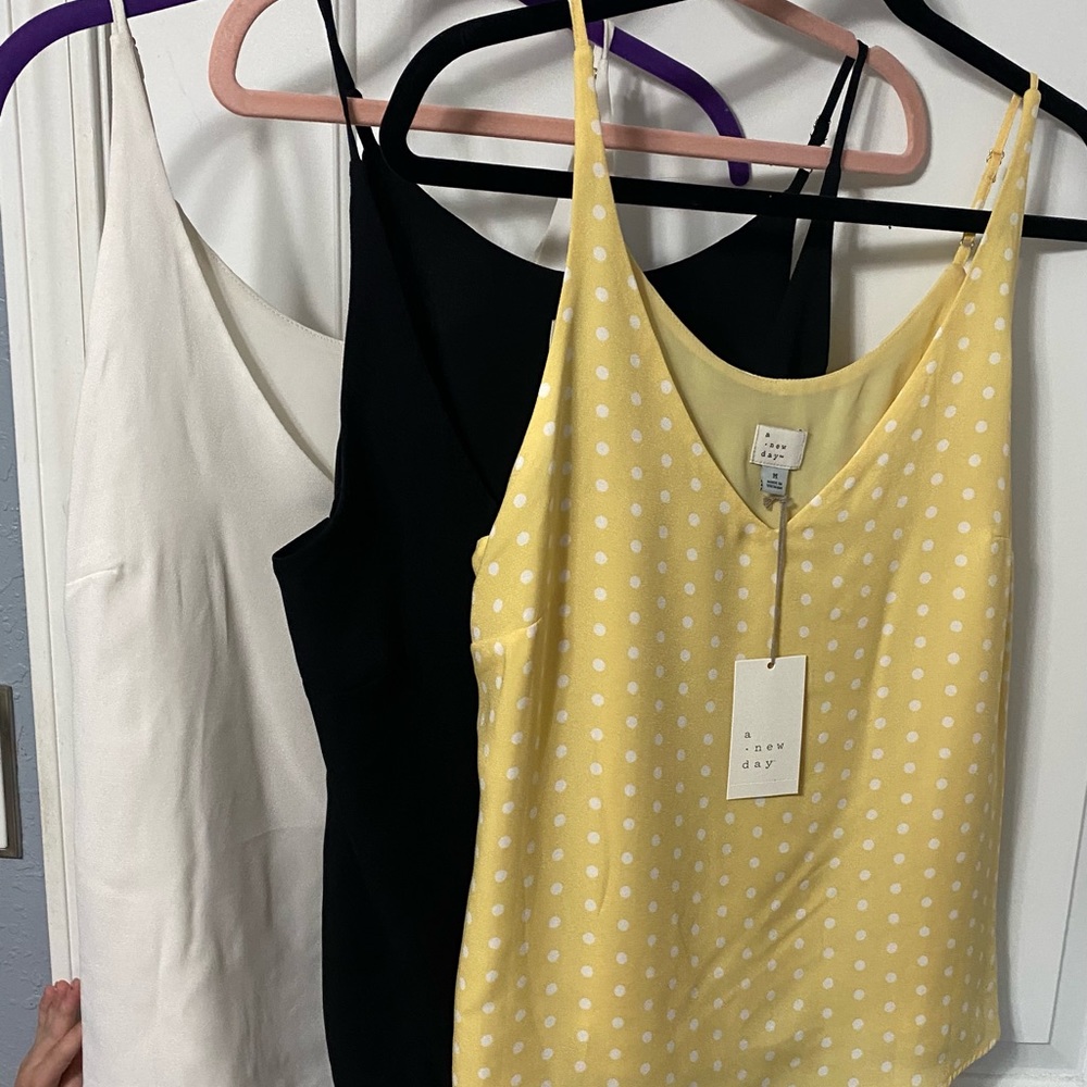 Lot of three A New Day v neck camisoles, NWT, medium